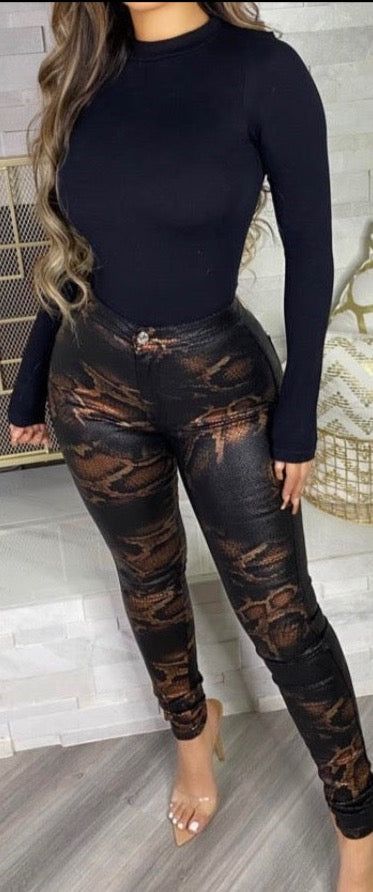 High Waisted snake print pants